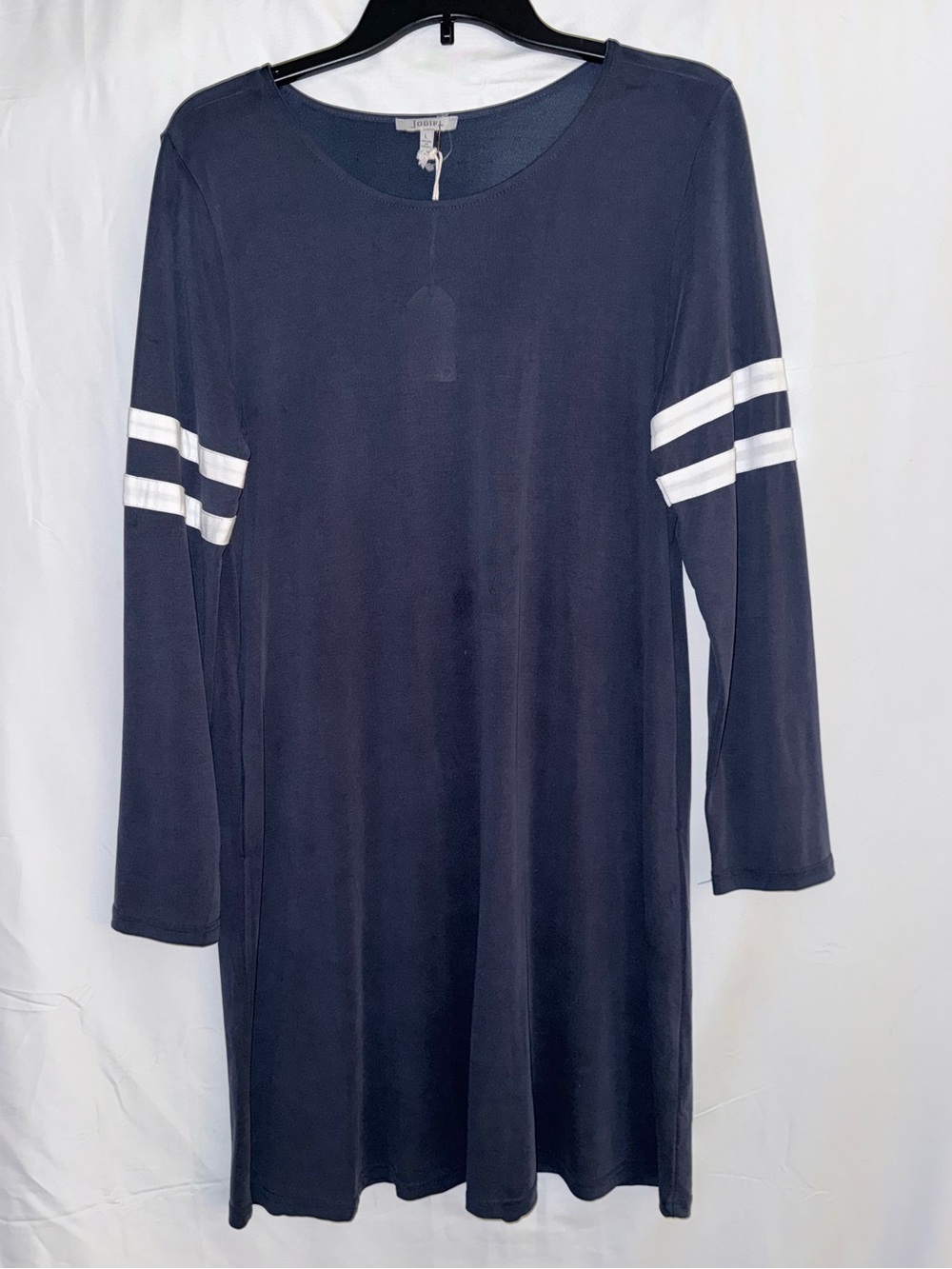 NWT JODIFL Navy Jersey Long Sleeve Varsity Sleep Shirt Size Large